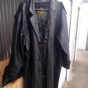 Full length genuine leather Reed trench coat